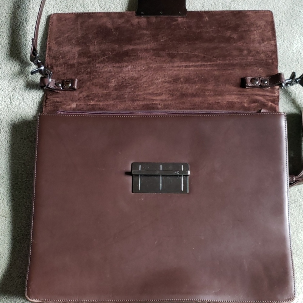 Gently used Calvin Klein brown leather briefcase - Picture 6 of 8